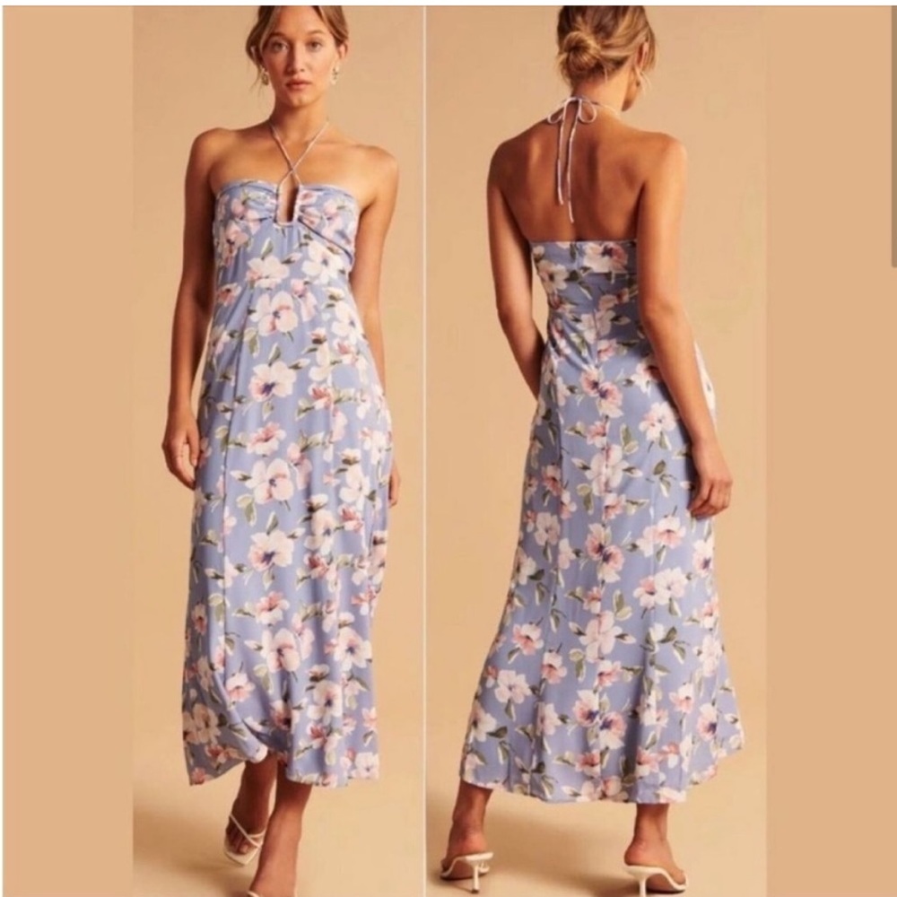 NWT Abercrombie & Fitch Floral Halter Maxi Dress